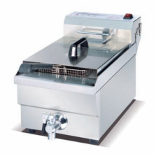 Commercial Countertop Electric Deep Fryer | 3kW 220V Stainless Steel 1-Tank Fryer, 8L Capacity with Digital Temperature Control for Restaurant, Food Truck & Snack Shop (JDF-101AV)