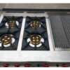 Commercial 4-Burner Gas Range, Lava Rock Grill & Oven (JGH-999A/JGH-799A)