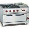Commercial Gas Range with 4-Burner, Griddle & Oven | Heavy-Duty Freestanding Multi-Function Cooking Station for Professional Kitchens, Customizable
