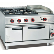 未标题-1 Commercial Gas Range with 4-Burner, Griddle & Oven | Heavy-Duty Freestanding Multi-Function Cooking Station for Professional Kitchens, Customizable