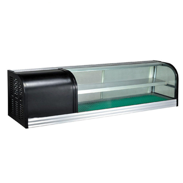 Commercial Sushi Bar Display Cabinet Table Top Sushi Refrigerated Showcase With LED Light Tube R290a Refrigerant