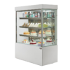 Bakery Equipment Vertical Square Cake Display Showcase Air Cooler Large Capacity 4-Layer Anti-Fog Glass Shelves Digital
