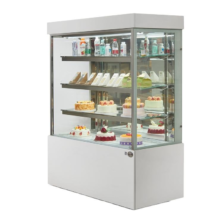 Bakery Equipment Vertical Square Cake Display Showcase Air Cooler Large Capacity 4-Layer Anti-Fog Glass Shelves Digital