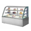 Adjustable Temp Luxury Curved Glass Anti-Fog Pastry Display Cabinet Air Cooling Mode for Hotel Cafe Dessert Retail Equipment
