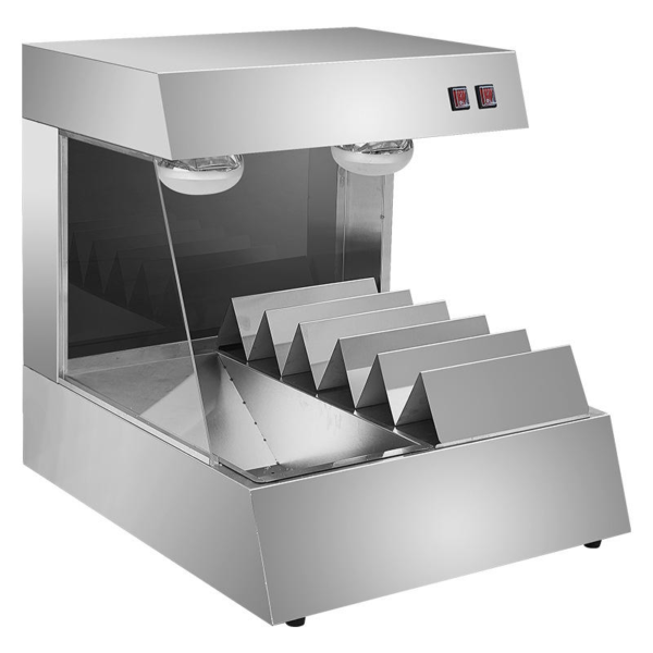 Multi Grid French Fry Warmer Display Cabinet Two Separate on Off Switches Flexible Dual Lamp Working for Fast Food Store