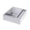 1 Smooth Welded Sloped Bottom Fries Draining Bin Easy Clean Stainless Steel Chip Strainer Basin for Daily Fried Chips Processing