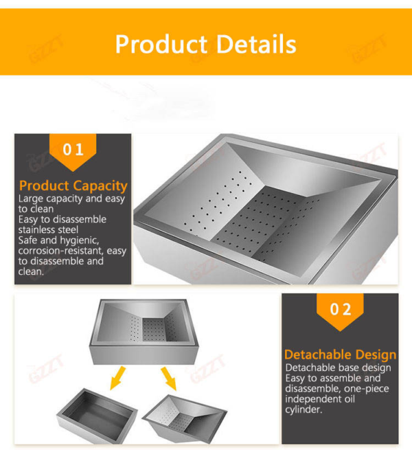 1 Detachable Desktop Fries Draining Bin Full Perforated Mesh Quickly Filter Grease for Crispy French Chips Display