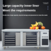 Commercial Refrigerated Workbench Refrigerator Full Stainless Steel Body Frost-Free Air Cooling Digital Temperature Control