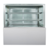 High Transparent Four Sided Defogging Glass Commercial Cake Display Showcase LED Lighting Automatic Defrost Energy Refrigerant