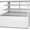 Sliding Door Commercial Cake Display Refrigerator 3-Temperature LED Lighting Luxury White Frame for Restaurant Hotel Dessert