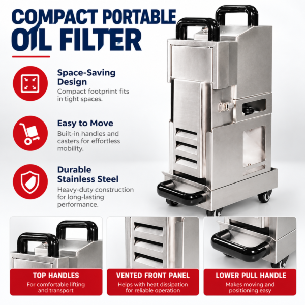 High Quality Commercial Stainless Steel Cooking Oil Filter Trolley for Hotel Kitchen and Restaurant Solution