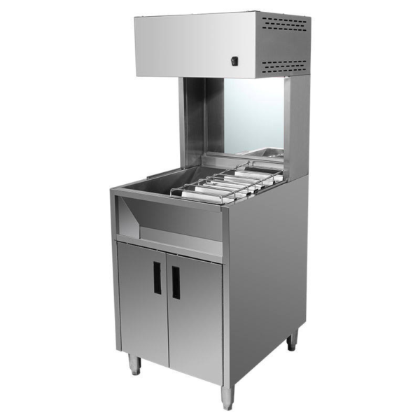 CE Certified Electric Freestanding French Fry Heat Preservation Workstation Heavy Duty Stainless Steel Body Closed Cabinet Tools