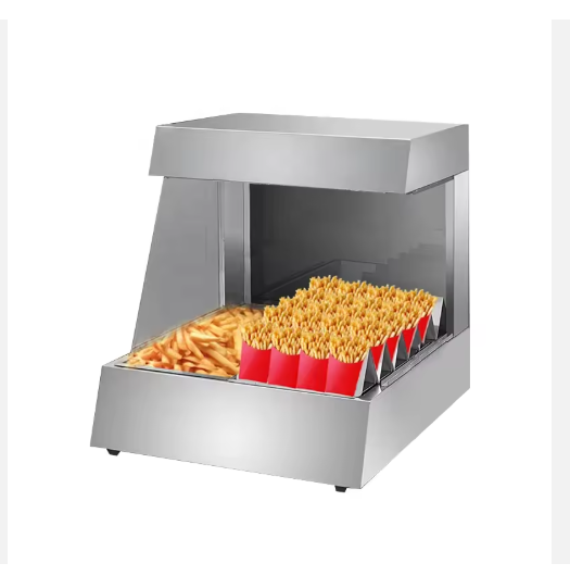 Multi Grid French Fry Warmer Display Cabinet Two Separate on Off Switches Flexible Dual Lamp Working for Fast Food Store