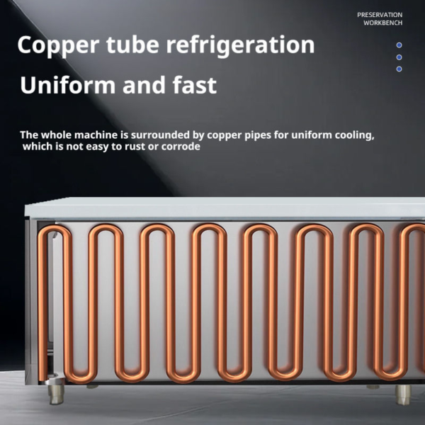 Commercial Refrigerated Workbench Refrigerator Full Stainless Steel Body Frost-Free Air Cooling Digital Temperature Control