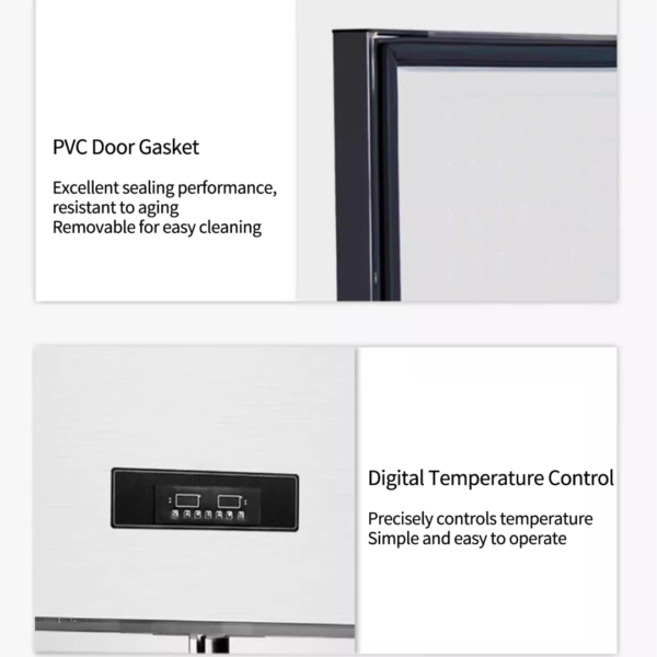 Commercial Industrial Stainless Steel Upright Air Cooler Dual-zone 6 Doors Hotel Kitchen Butcher