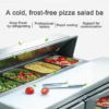 3 Commercial Refrigerated Stainless Steel Salad Prep Table with Slant Curved Glass Sneeze Guard 2-8C Digital Temperature Control