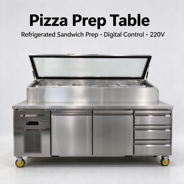 Commercial Pizza Prep Table Counter/refrigerated Sandwich Prep Table with Intelligent Temperature Control for Restaurant bar