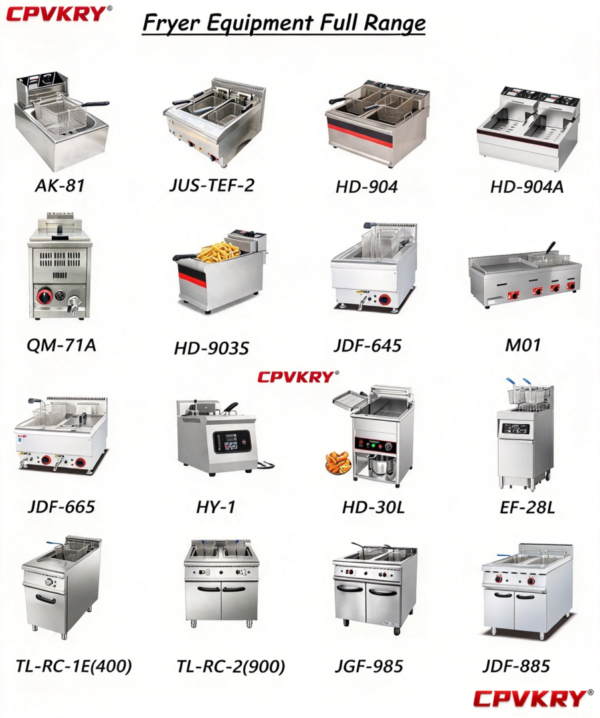 3 Commercial Electric Deep Fryer Equipment Full Range of Styles 304 Stainless Steel for Hotel Kitchen and Fast Food