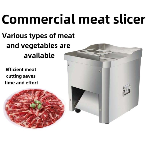 3 New 750W Electric Meat Slicer Cutter Machine Commercial Grade Stainless Steel Blade with Adjustable Thickness 2.5mm-15mm