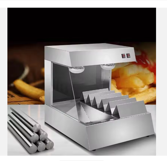 Multi Grid French Fry Warmer Display Cabinet Two Separate on Off Switches Flexible Dual Lamp Working for Fast Food Store