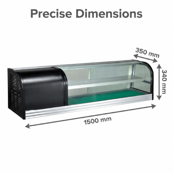 Commercial Sushi Bar Display Cabinet Table Top Sushi Refrigerated Showcase With LED Light Tube R290a Refrigerant
