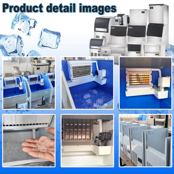 4 Commercial Food Grade Stainless Steel Ice Block Maker Machine 120kg Capacity Energy Saving for Hotel Restaurant Beverage Shop