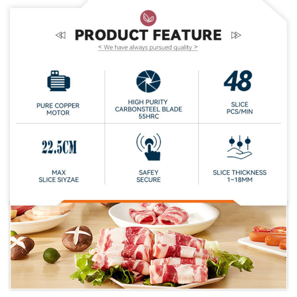 Stainless Steel Electric Meat Slicer Semi-Automatic Commercial Meat Slicer Matching Meat Grinders Complete Butcher Equipment