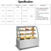 Adjustable Temp Luxury Curved Glass Anti-Fog Pastry Display Cabinet Air Cooling Mode for Hotel Cafe Dessert Retail Equipment