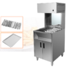 CE Certified Electric Freestanding French Fry Heat Preservation Workstation Heavy Duty Stainless Steel Body Closed Cabinet Tools