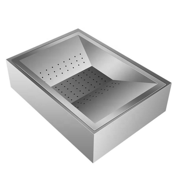 4 Detachable Desktop Fries Draining Bin Full Perforated Mesh Quickly Filter Grease for Crispy French Chips Display