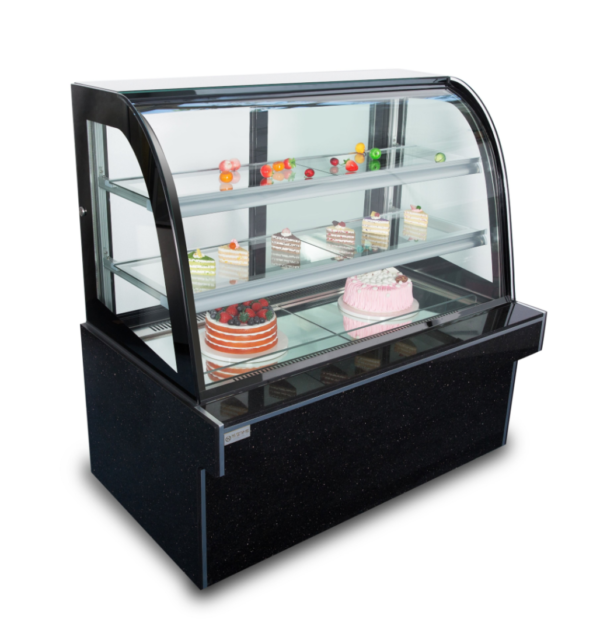 Commercial Refrigerated Cake Cabinet Air Cooler with Anti-Fog Glass and Humidity Preservation for Bakery Fruit Dessert Showcase