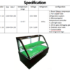 Commercial Single-Temperature Sushi Bar Refrigerated Display Counter Stainless Steel Base Anti Fog White Glass Custom Laser