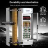 5 Vertical Transparent Glass Door Beverage Cooler with LED Display Screen Air Circulation System for Convenience Store