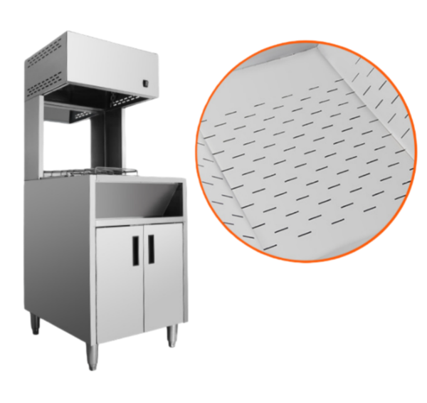 CE Certified Electric Freestanding French Fry Heat Preservation Workstation Heavy Duty Stainless Steel Body Closed Cabinet Tools