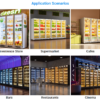 55 Vertical Transparent Glass Door Beverage Cooler with LED Display Screen Air Circulation System for Convenience Store