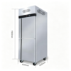 Stainless Steel Air Cooled Cabinet Double Door Commercial Refrigerator Adjustable -18C to 0C Auto Defrost Restaurant Kitchen