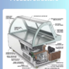 Freestanding Refrigerated Deli Showcase Anti Fog Curved Glass Mobile Casters Digital Temperature Control High Efficiency
