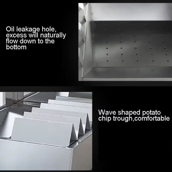 Multi Grid French Fry Warmer Display Cabinet Two Separate on Off Switches Flexible Dual Lamp Working for Fast Food Store