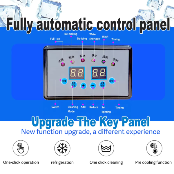Fully Automatic Digital Control Panel Commercial Food Grade Stainless Steel Ice Block Maker Machine 120kg Capacity Energy Saving for Hotel Restaurant Beverage Shop