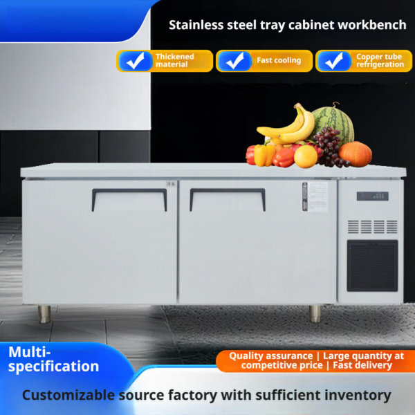 Commercial Refrigerated Workbench Refrigerator Full Stainless Steel Body Frost-Free Air Cooling Digital Temperature Control