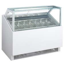 Countertop 2-Door Stainless Steel Single Row Single-Temperature Gelato Freezer Showcase Anti-Fog Glass Digital Control Cafe Mall