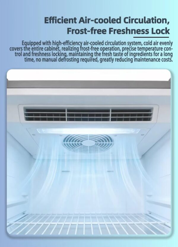Freestanding Refrigerated Deli Showcase Anti Fog Curved Glass Mobile Casters Digital Temperature Control High Efficiency