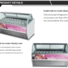 Curved Glass Commercial Ice Cream Display Freezer with Air Cooling Stainless Steel Base Gelato Showcase Custom Advertising Panel