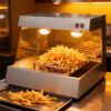9 Stainless Steel Fries Heating Insulation Machine Dual Infrared Heating Lamps Removable Partition for Batch French Fries Display