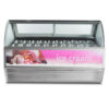 Curved Glass Commercial Ice Cream Display Freezer with Air Cooling Stainless Steel Base Gelato Showcase Custom Advertising Panel