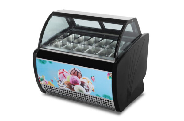BI5A4223 Commercial Single-Temperature Ice Cream Refrigerator Showcase Heating Wire Defog Glass Imported Compressor Fiberglass Base Dual