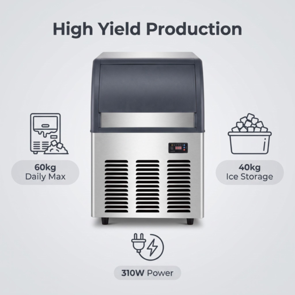 Commercial Snow Flakes Ice Cube Maker Machine Stainless Steel Compressor Intelligent Digital Control Compact Design for Bars