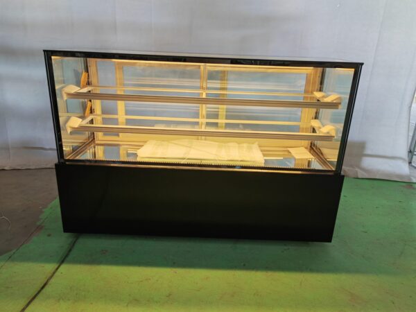 High Transparent Four Sided Defogging Glass Commercial Cake Display Showcase LED Lighting Automatic Defrost Energy Refrigerant