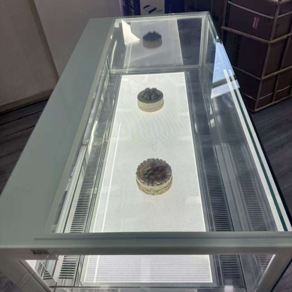Countertop Glass Display Cabinet for Cakes Single Layer Flat Storage Digital Temperature Controller for Pastry Chiller