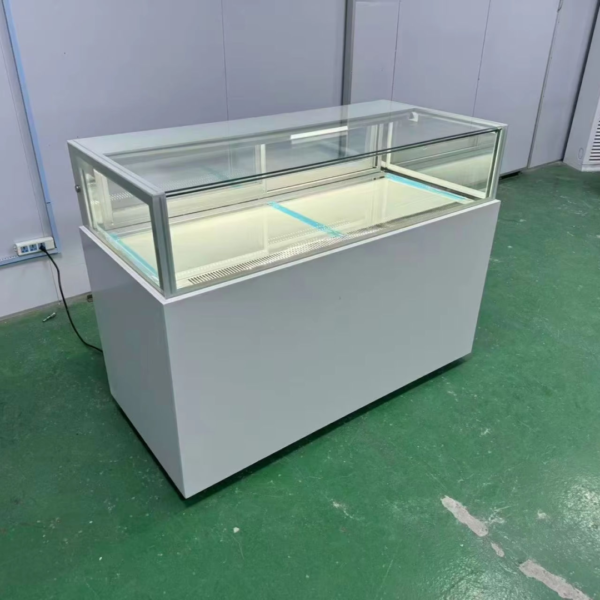 Countertop Glass Display Cabinet for Cakes Single Layer Flat Storage Digital Temperature Controller for Pastry Chiller